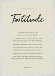 Fortitude Word of Intention Framed print 50x70 cm / 20x28″ White frame Linen paper