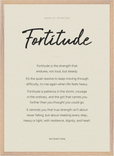 Fortitude Word of Intention Framed print 50x70 cm / 20x28″ Wood frame Linen paper