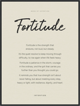 Fortitude Word of Intention Framed print 60x80 cm / 24x32″ Black frame Linen paper
