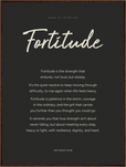 Fortitude Word of Intention Framed print 60x80 cm / 24x32″ Dark wood frame Carbon paper