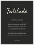 Fortitude Word of Intention Framed print 60x80 cm / 24x32″ White frame Carbon paper