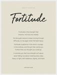 Fortitude Word of Intention Framed print 60x80 cm / 24x32″ White frame Linen paper