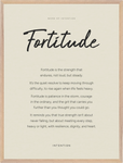 Fortitude Word of Intention Framed print 60x80 cm / 24x32″ Wood frame Linen paper