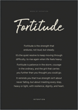 Fortitude Word of Intention Framed print 70x100 cm / 28x40″ Black frame Carbon paper
