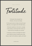 Fortitude Word of Intention Framed print 70x100 cm / 28x40″ Black frame Linen paper