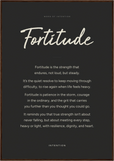 Fortitude Word of Intention Framed print 70x100 cm / 28x40″ Dark wood frame Carbon paper