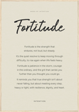 Fortitude Word of Intention Framed print 70x100 cm / 28x40″ Wood frame Linen paper