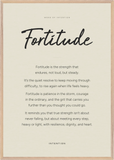 Fortitude Word of Intention Framed print 70x100 cm / 28x40″ Wood frame Linen paper