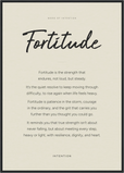 Fortitude Word of Intention Framed print A1 (59.4 x 84.1 cm) Black frame Linen paper