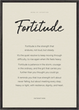 Fortitude Word of Intention Framed print A1 (59.4 x 84.1 cm) Black frame Linen paper