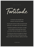 Fortitude Word of Intention Framed print A1 (59.4 x 84.1 cm) White frame Carbon paper
