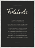 Fortitude Word of Intention Framed print A1 (59.4 x 84.1 cm) White frame Carbon paper