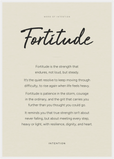 Fortitude Word of Intention Framed print A1 (59.4 x 84.1 cm) White frame Linen paper