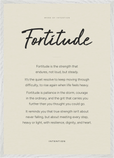 Fortitude Word of Intention Framed print A1 (59.4 x 84.1 cm) White frame Linen paper