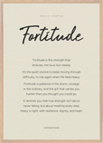 Fortitude Word of Intention Framed print A1 (59.4 x 84.1 cm) Wood frame Linen paper