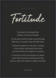 Fortitude Word of Intention Framed print A2 (42 x 59.4 cm) Black frame Carbon paper