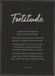 Fortitude Word of Intention Framed print A2 (42 x 59.4 cm) Black frame Carbon paper