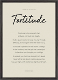 Fortitude Word of Intention Framed print A2 (42 x 59.4 cm) Black frame Linen paper
