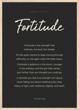 Fortitude Word of Intention Framed print A2 (42 x 59.4 cm) Wood frame Carbon paper