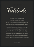 Fortitude Word of Intention Framed print A3 (29.7 x 42 cm) Black frame Carbon paper