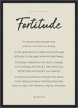Fortitude Word of Intention Framed print A3 (29.7 x 42 cm) Black frame Linen paper