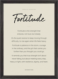 Fortitude Word of Intention Framed print A3 (29.7 x 42 cm) Black frame Linen paper