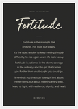 Fortitude Word of Intention Framed print A3 (29.7 x 42 cm) White frame Carbon paper