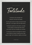 Fortitude Word of Intention Framed print A3 (29.7 x 42 cm) White frame Carbon paper