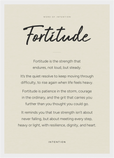 Fortitude Word of Intention Framed print A3 (29.7 x 42 cm) White frame Linen paper