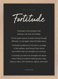 Fortitude Word of Intention Framed print A3 (29.7 x 42 cm) Wood frame Carbon paper