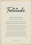 Fortitude Word of Intention Framed print A3 (29.7 x 42 cm) Wood frame Linen paper