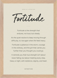Fortitude Word of Intention Framed print A3 (29.7 x 42 cm) Wood frame Linen paper