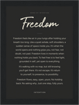 Freedom Word of Intention Framed print 13x18 cm / 5x7″ Black frame Carbon paper