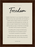 Freedom Word of Intention Framed print 13x18 cm / 5x7″ Dark wood frame Linen paper