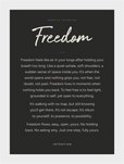 Freedom Word of Intention Framed print 13x18 cm / 5x7″ White frame Carbon paper