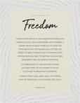 Freedom Word of Intention Framed print 13x18 cm / 5x7″ White frame Linen paper