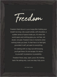 Freedom Word of Intention Framed print 21x29.7 cm / 8x12" Black frame Carbon paper