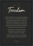 Freedom Word of Intention Framed print 21x29.7 cm / 8x12" Black frame Carbon paper