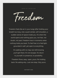Freedom Word of Intention Framed print 21x29.7 cm / 8x12" White frame Carbon paper