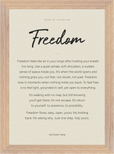 Freedom Word of Intention Framed print 21x29.7 cm / 8x12" Wood frame Linen paper