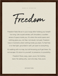 Freedom Word of Intention Framed print 30x40 cm / 12x16″ Dark wood frame Linen paper