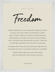 Freedom Word of Intention Framed print 30x40 cm / 12x16″ White frame Linen paper