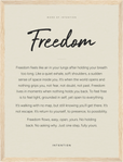 Freedom Word of Intention Framed print 30x40 cm / 12x16″ Wood frame Linen paper