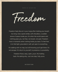 Freedom Word of Intention Framed print 40x50 cm / 16x20″ Wood frame Carbon paper