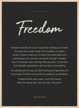 Freedom Word of Intention Framed print 50x70 cm / 20x28″ Wood frame Carbon paper