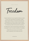 Freedom Word of Intention Framed print 50x70 cm / 20x28″ Wood frame Linen paper