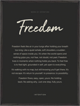 Freedom Word of Intention Framed print 60x80 cm / 24x32″ Black frame Carbon paper