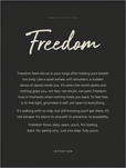 Freedom Word of Intention Framed print 60x80 cm / 24x32″ Black frame Carbon paper