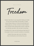 Freedom Word of Intention Framed print 60x80 cm / 24x32″ Black frame Linen paper
