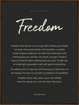 Freedom Word of Intention Framed print 60x80 cm / 24x32″ Dark wood frame Carbon paper